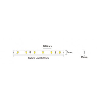 LED стрічка COLORS 60-2835-24V-IP20 4,4W 480Lm 3000K 5м (DJ60-24V-8mm-WW)
