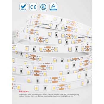 LED стрічка RISHANG 60-2835-24V-IP20 12W 956Lm 3000K 5м (RN0060TC-A-WW)