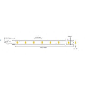 LED стрічка RISHANG 60-2835-24V-IP20 6W 510Lm 3000K 5м (RD0860TC-B-WW)