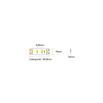 LED стрічка COLORS 120-2835-48V-IP20 8.8W 950Lm 3000K 5м (D8120-48V-10mm-WW)