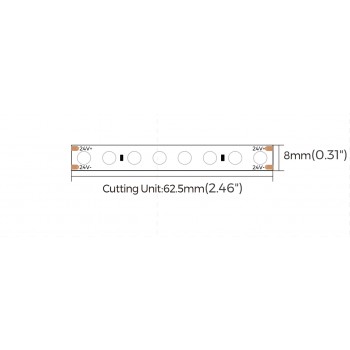 LED стрічка COLORS Chip-24V-IP20 9.6W 830Lm 4000K 5м (PD128-24V-8mm-NW)