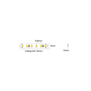 LED стрічка COLORS 120-2835-24V-IP20 9.6W 1000Lm 6000K 5м (DJ120-24V-8mm-W)