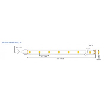LED стрічка RISHANG 60-2835-24V-IP20 5,5W 463Lm 3000K 5м (RN0860TC-B-WW)