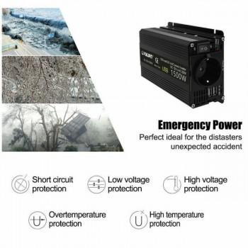 Инвертор (преобразователь) 12V-220V 1500W